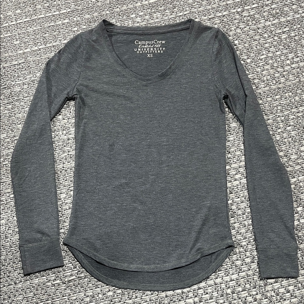 Campus Crew | Grey Long Sleeve Top